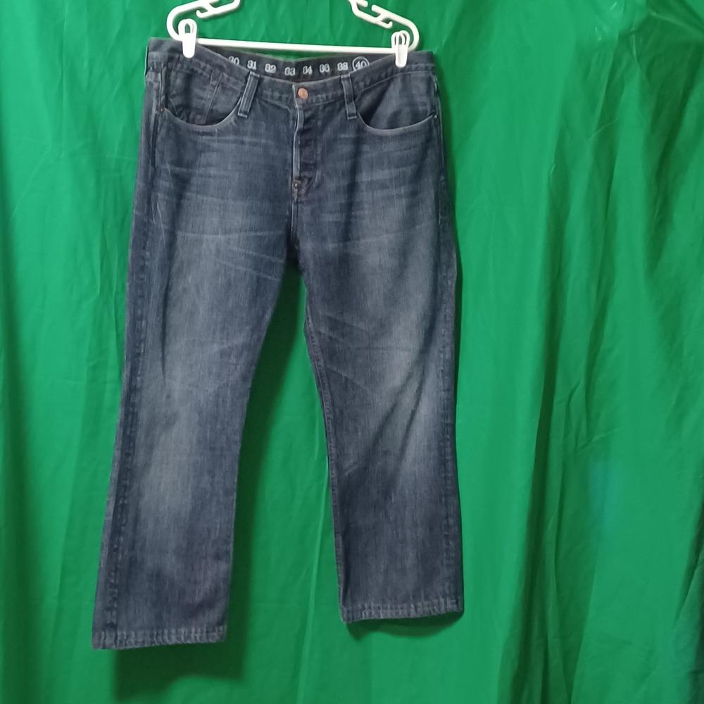 Earnest Sewn Fulton Martin Mens Jeans‎ Size 40 Dark Wash Straight Leg Button Fly